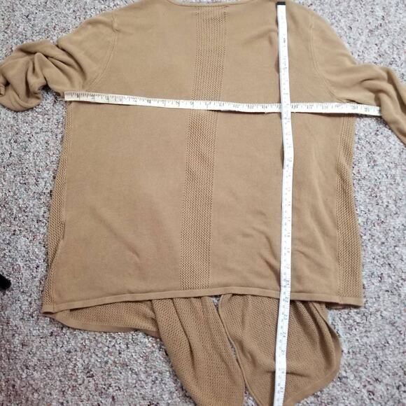 August Silk Cardigan sweater Cascade Open front Brown Size Women's Large - Picture 4 of 9